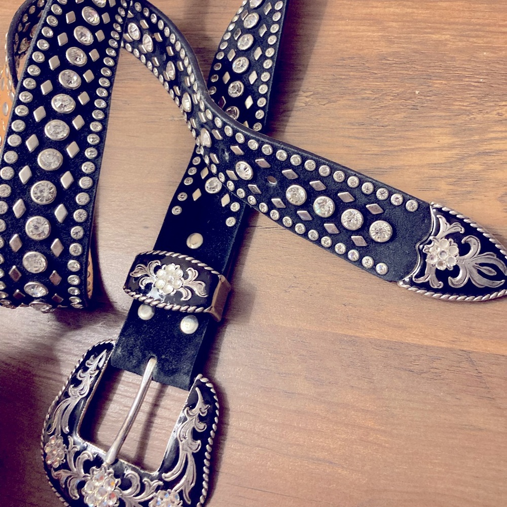 Black Nocona Western Bling belt